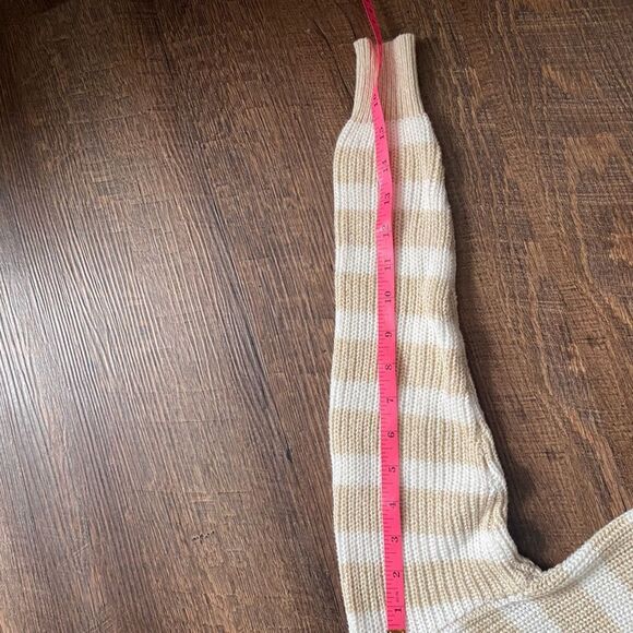 LOFT V-Neck Sweater with Lace-Up Detail collared pullover sz XS neutral EUC - Picture 11 of 13